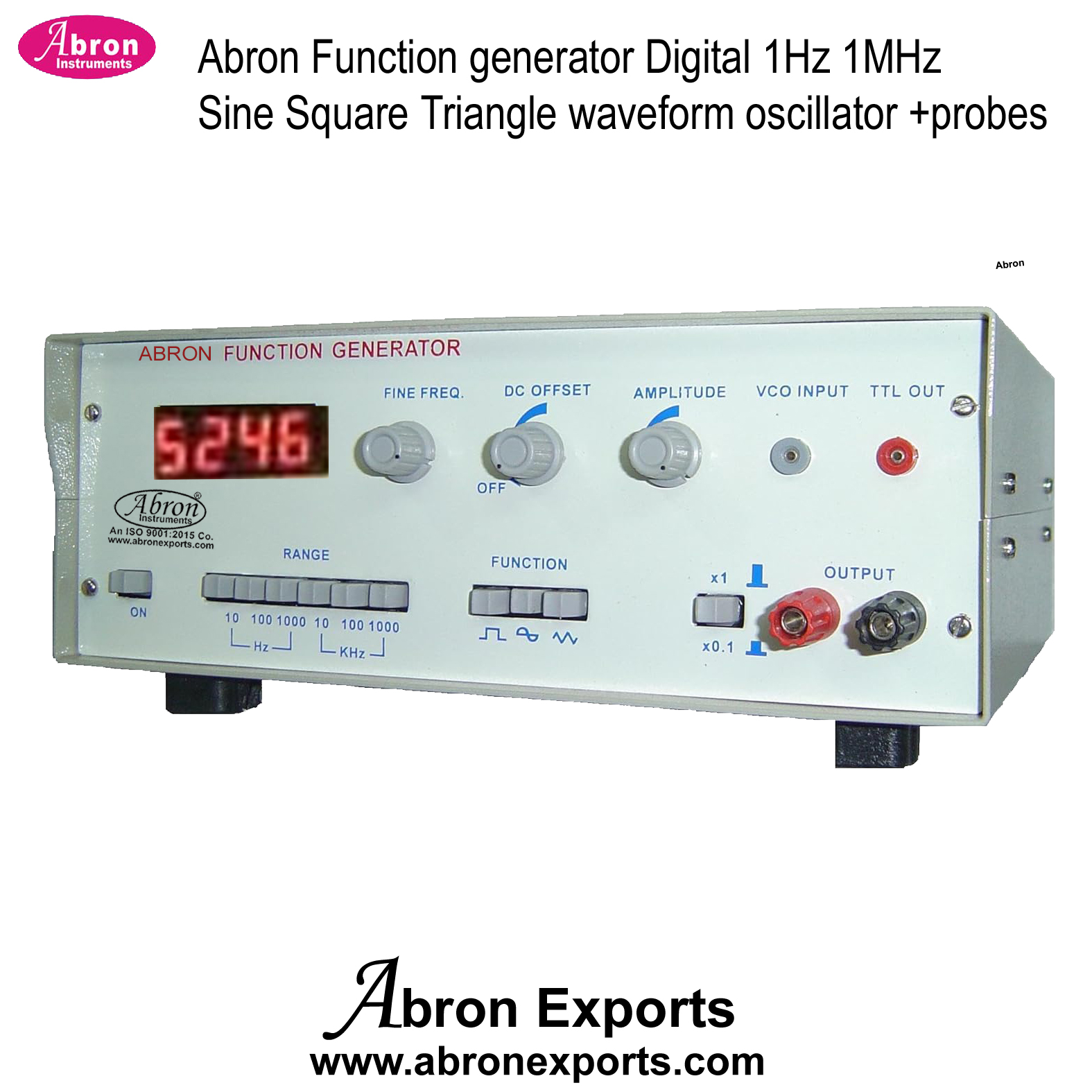 Function generator Digital 1Hz 1MHz Sine Square Triangle waveform oscillator with probes Abron AE-1353B1MD 